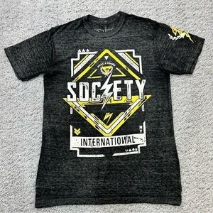 Society Shirt Mens Small Crewneck Tee Burnout Casual Streetwear Basic Party